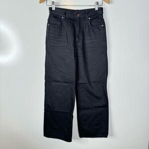 COS Wide‎ Crop 3/4 Large Straight Leg Black Jeans Size 24